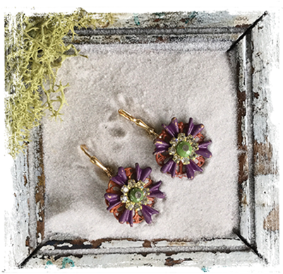 Martini Earrings Tl01 - Pansy (400x400), Png Download