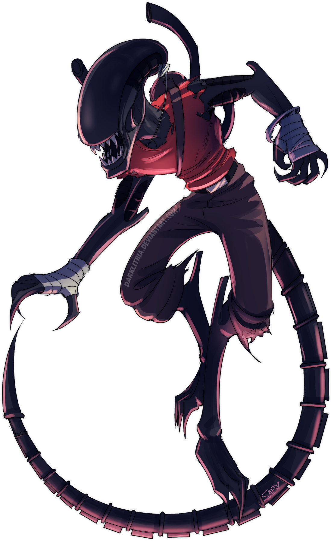 Clip Art Transparent Stock Fort Yeah Team Fortress - Tf2 Scout Xenomorph (1200x1920), Png Download