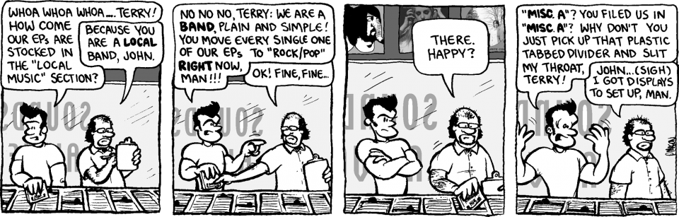 "getting In The Right Bin" - Comics Black And White Simple (960x307), Png Download