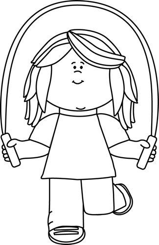 Jumping Rope Black And White (325x500), Png Download