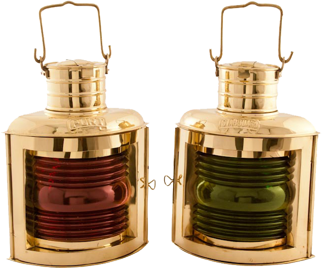 Antique Nautical Lantern Oil Lantern - Oil Lamps - Ships Lantern Brass Port & Starboard (800x686), Png Download