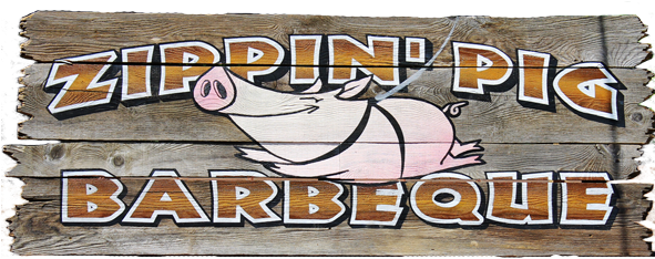 Zippin Pig Sign - Poster (590x246), Png Download