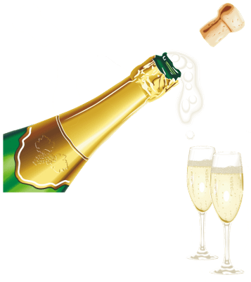 Happy New Year Champagne Two Glasses - Happy New Year Champagne (400x400), Png Download