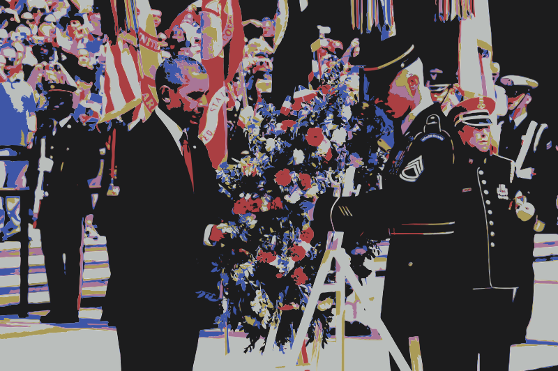 President Barack Obama Wreath Laying Memorial Day - Barack Obama (800x532), Png Download