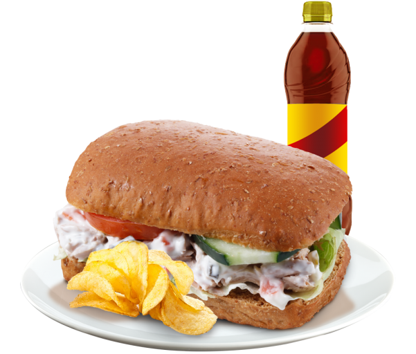 Cold Chunky Tuna Sandwich Combo - Tuna (600x535), Png Download