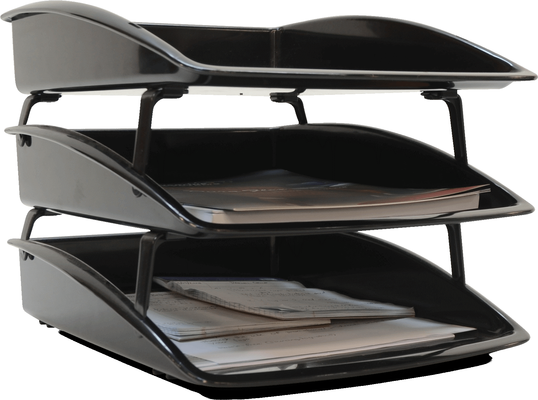 Benz 3-tier File Tray Office Desk Accessory - Outdoor Grill Rack & Topper (1910x1427), Png Download