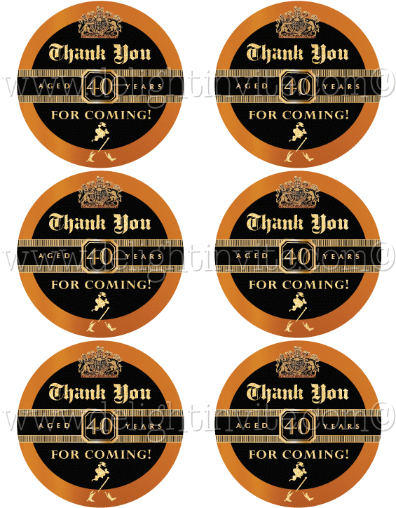 Johnnie Walker Black Label 40th Birthday Sticker Tag - Teacher Trick Or Treat (614x794), Png Download