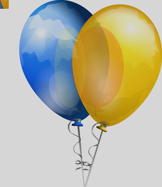 Birthday Balloons (555x640), Png Download