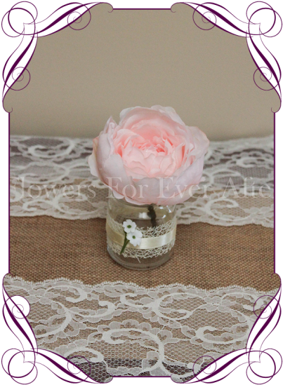 Blush Pink Peony Rustic Style Silk Artificial Table - Flower (416x562), Png Download