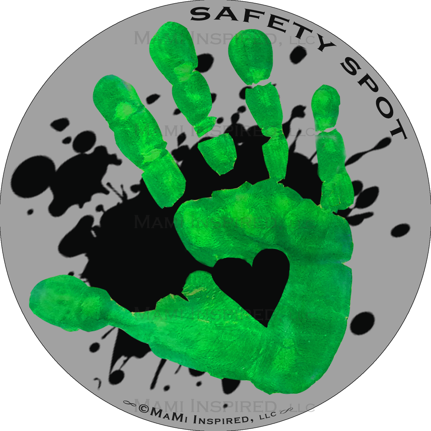 Safety Spot Kids Gray With Black Splat Hand Car Magnet - Safety Spot Inc. (1500x1500), Png Download
