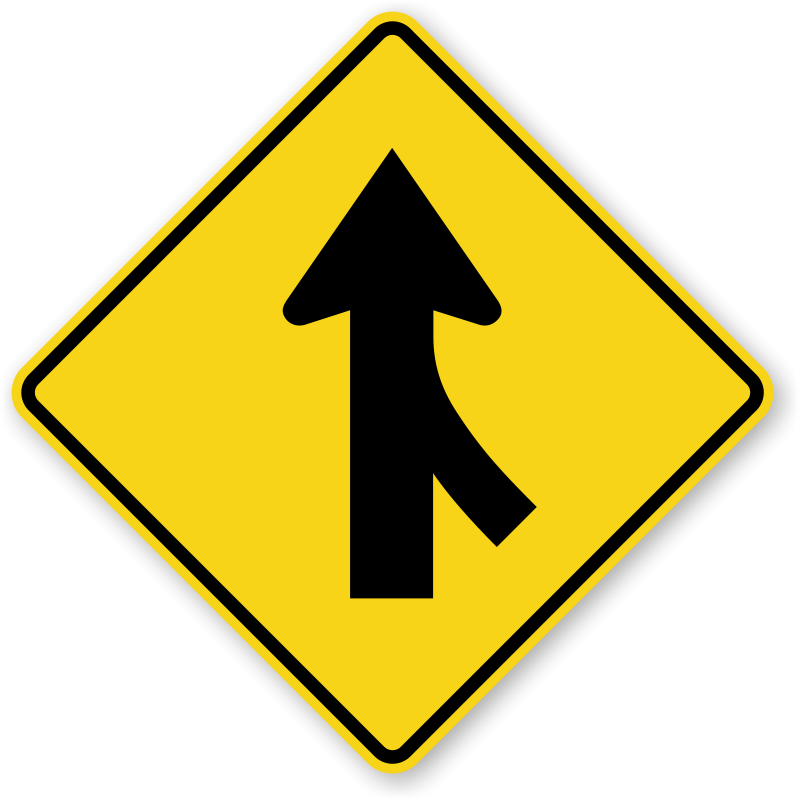 Merge Signs Are Always Necessary To Pay Attention To - Merging Lane Ahead Sign (800x800), Png Download