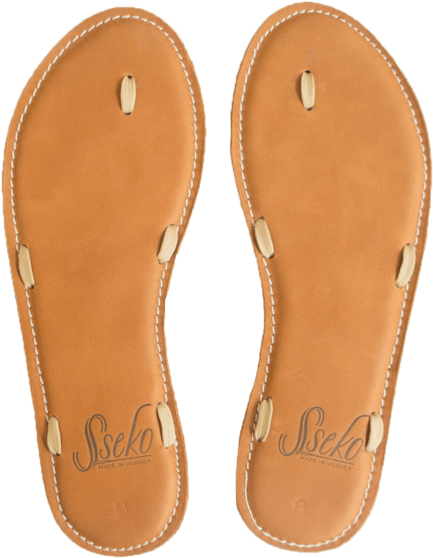 Caramel Leather Stitched Ribbon Sandals - Sandal (960x960), Png Download