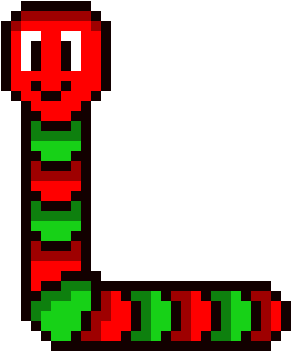 Gummy Worm - Worm Pixel Art (430x410), Png Download
