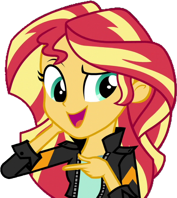 Jacket, Leather Jacket, Open Mouth, Pointing, Safe, - Sunset Shimmer Equestria Girls Arm (613x671), Png Download