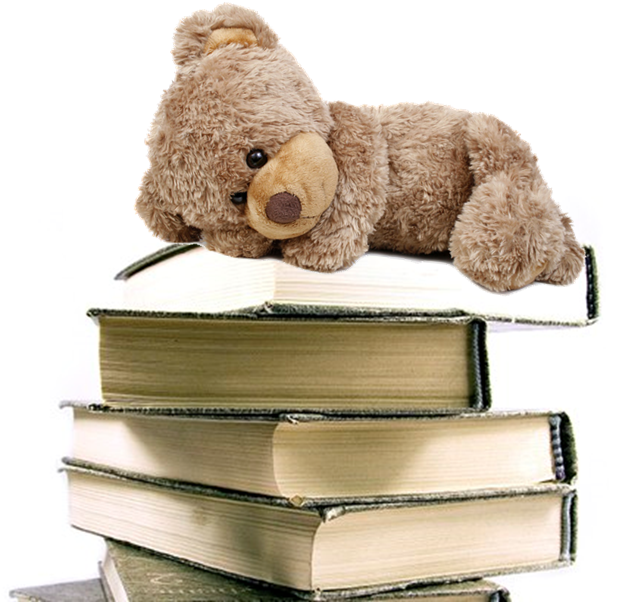 Teddy Bear With Book (689x639), Png Download