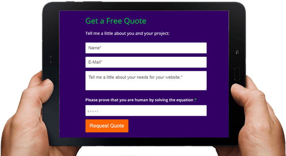 Request A Free Quote - Tablet Computer (600x337), Png Download