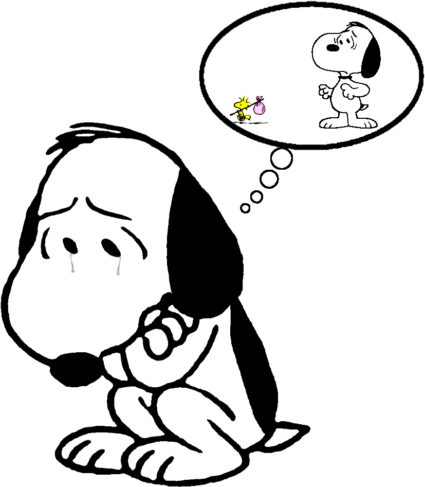 Snoopy Sad - Saudade Do Meu Amigo (840x950), Png Download