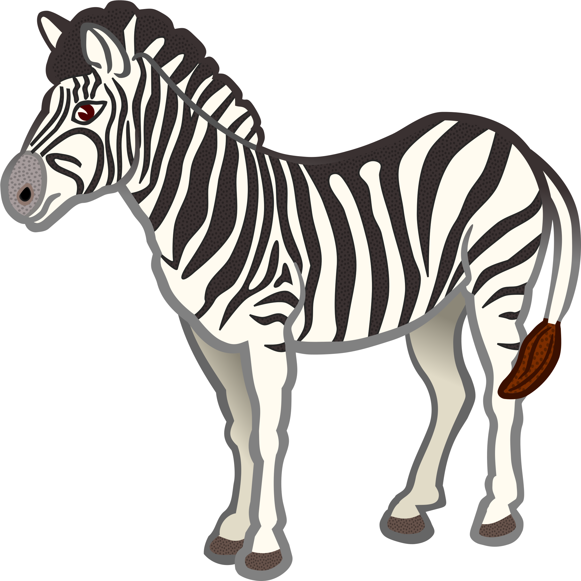 Clipart Zebra Loured - Drawing (2400x2400), Png Download