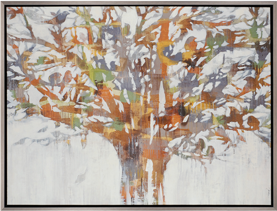 Hide And Seek - Paragon Silver Branches By Jardine Framed Painting (550x550), Png Download
