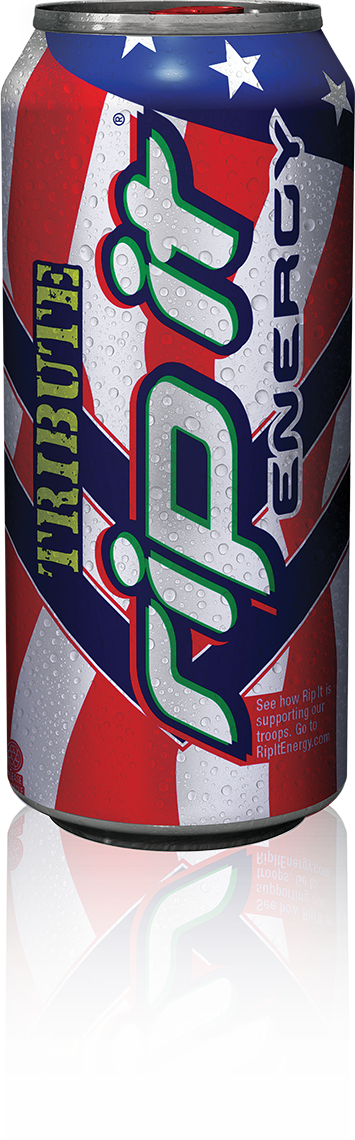 - Military Support - Rip It Energy Drinks Power (355x1140), Png Download