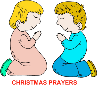 Inspirational Praying Clipart Image Christmas Prayer - Kids Praying Clipart (400x349), Png Download
