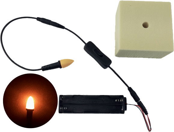 Eel Enhanced Effects Light 12 Volts Dc Led Giant Candle - Led Candles Kit (600x600), Png Download
