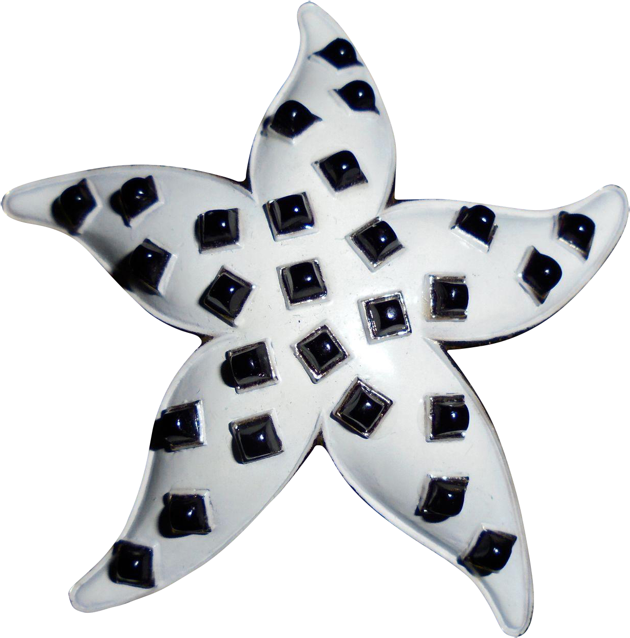 Rare Crown Trifari White And Black Dimensional Starfish - Balloon (1241x1241), Png Download