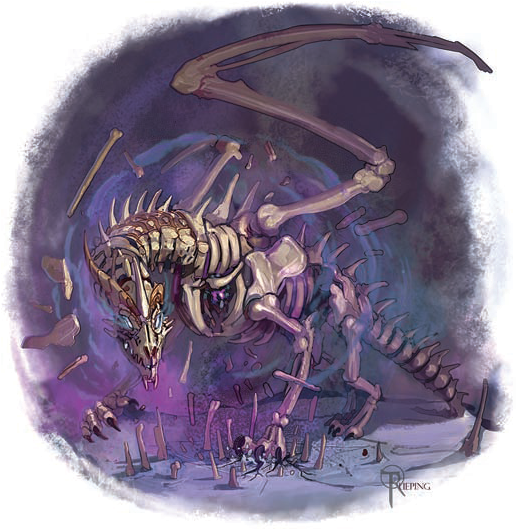 Skeletal Dragon - Illustration (584x583), Png Download