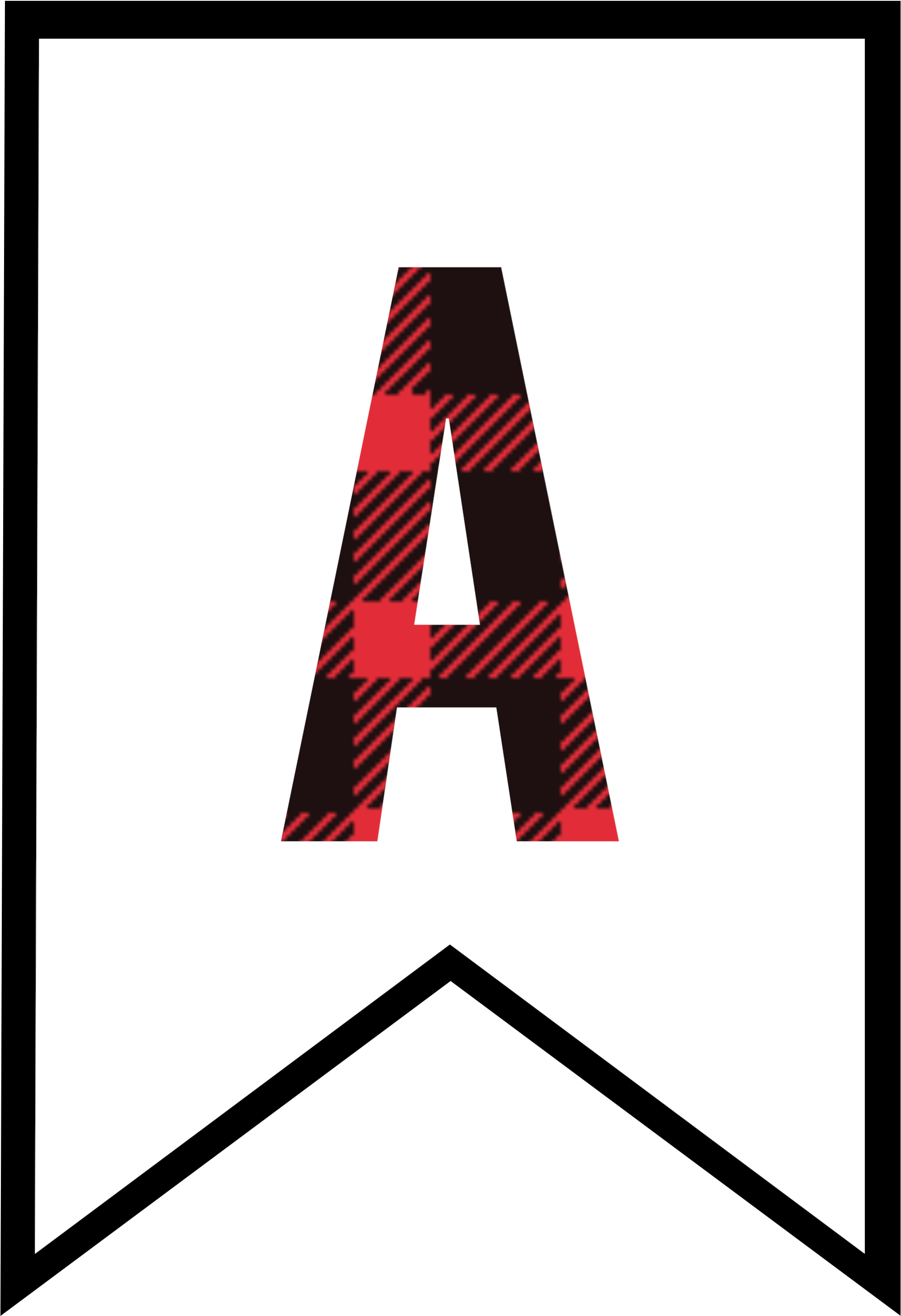 A Buffalo Plaid Banner Letter - Buffalo Plaid Letter N (2083x2986), Png Download