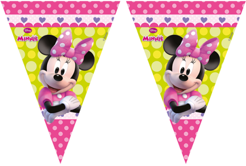 Disney Minnie Mouse Party Triangle Flag - Minnie Mouse Triangle Banner (500x406), Png Download