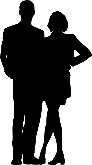 Couple Silhouette Holding Hands Png Download - Silhouette (386x687), Png Download