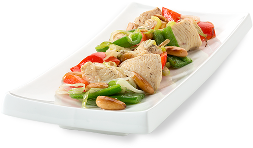 Chicken With Vegetables And Almonds - Boiled Beef (520x325), Png Download