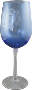 5oz Wsfca Blue Wine Glass - Blue Wine Glass Png (700x300), Png Download