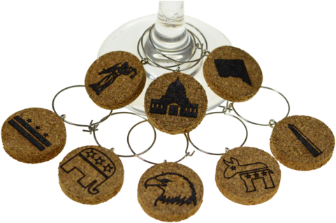 Washington Dc Cork Wine Glass Charms - Wine Glass Charms (480x330), Png Download