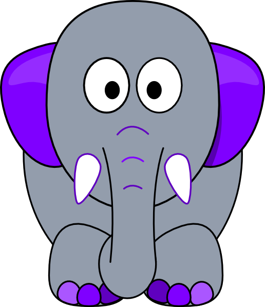 Purple Accents Png Clip Arts Has - Elephant (516x598), Png Download
