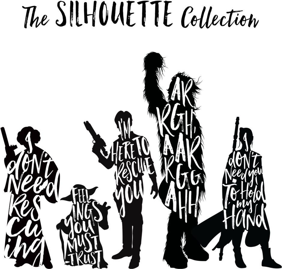 Star Wars Silhouette - Star Wars Silhouette Designs (1000x1000), Png Download