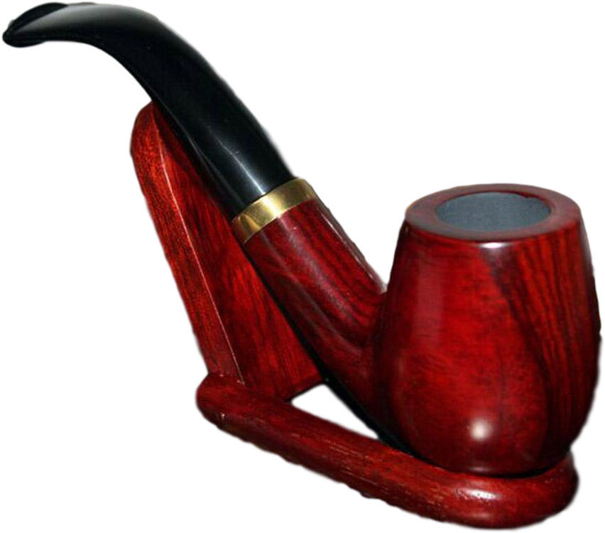 Handmade Rosewood Tobacco Pipe With Wood Stand - Tobacco Pipe (900x914), Png Download