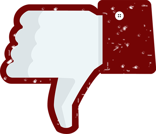 Thumbs Down - Facebook Thumbs Down Red (520x445), Png Download