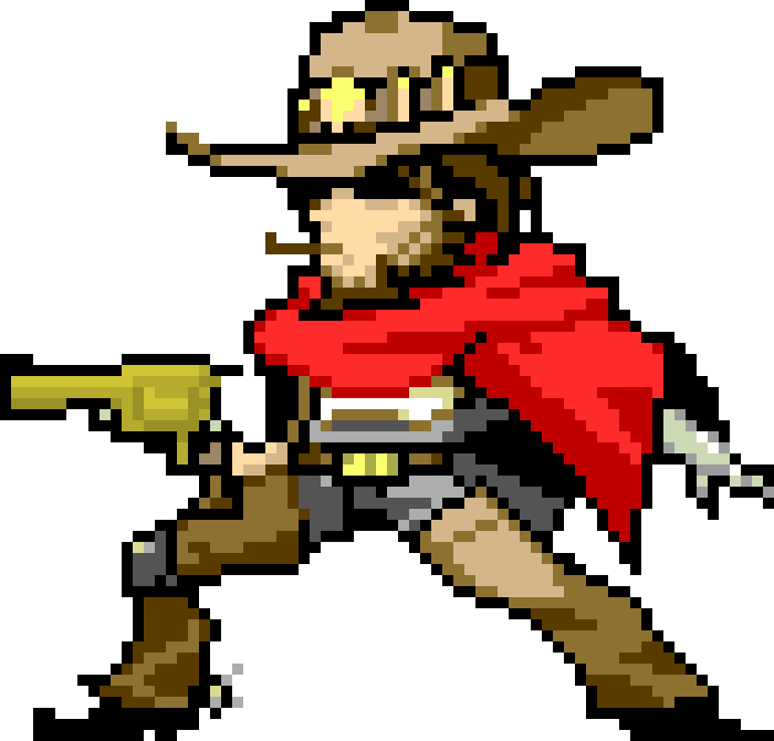 Pixel Art Overwatch Mccree (700x670), Png Download