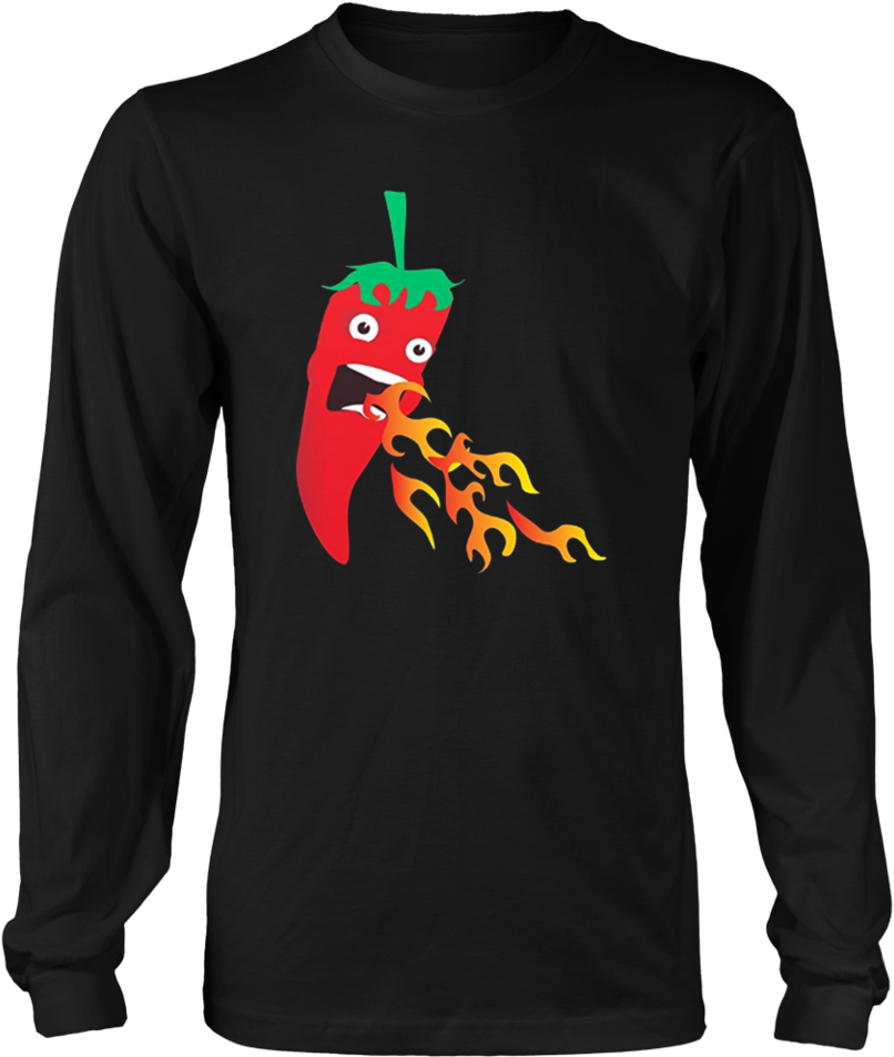 Chilli Pepper Breathing Fire, Funny Hot Sauce Food - Bayern Munich Black Kit (960x960), Png Download