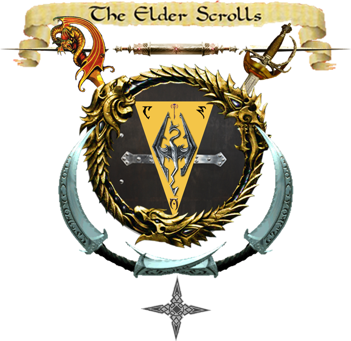 Ultimate Elder Scrolls Logo - Elder Scrolls Bethesda Skyrim Necklace (1132x1109), Png Download
