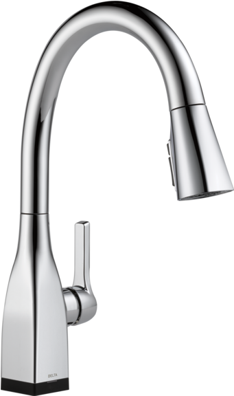 Single Handle Pull-down Kitchen Faucet With Touch2o® - Delta 9113t Ar Dst (600x600), Png Download