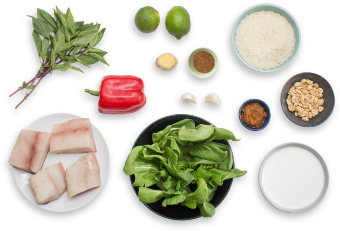 Coconut Fish Curry With Baby Bok Choy & Jasmine Rice - Malabar Matthi Curry (700x477), Png Download