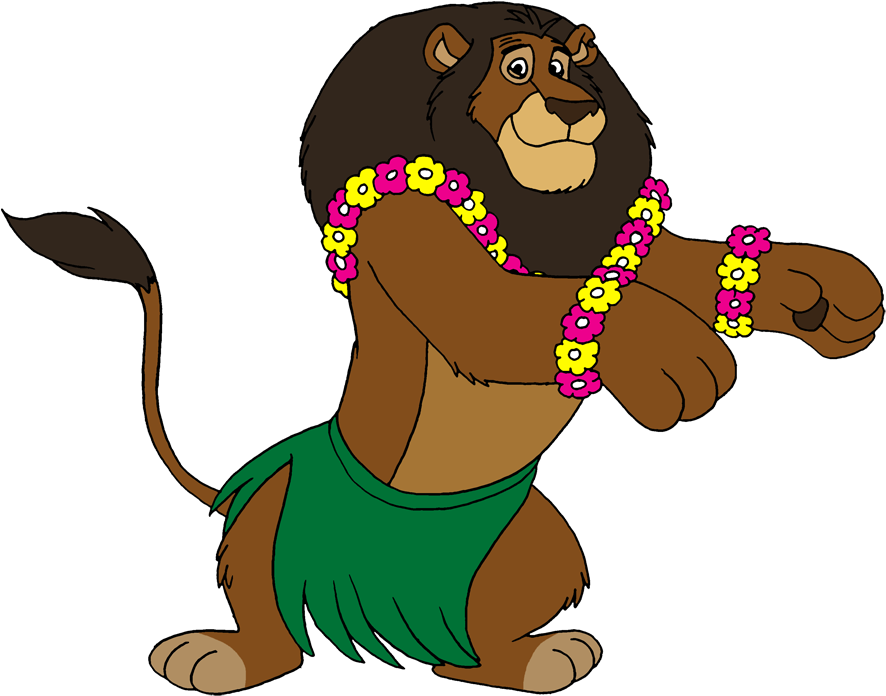 Hula Alex By Lionkingrulez On Clipart Library - Lion Hula (886x696), Png Download
