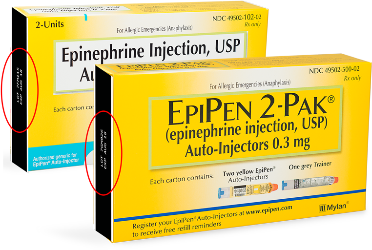If You Have Any Questions Regarding The Lot Number - Epinephrine Autoinjector (800x528), Png Download