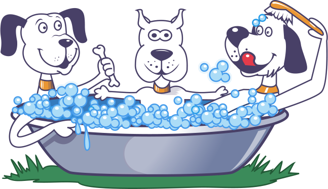 Mascot Logo - Community Bark Dog Wash & Groom (647x374), Png Download