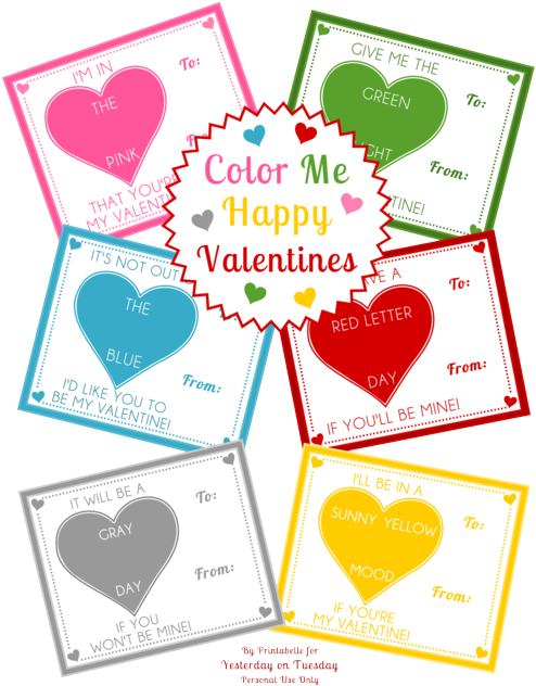 Color Me Happy Valentines - Diagram (500x647), Png Download