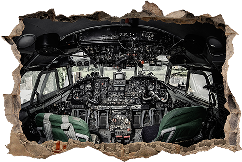 Hole Airplane Cockpit - Poster: Amok's Inside Of Airplane Cockpit, 61x41cm. (500x350), Png Download