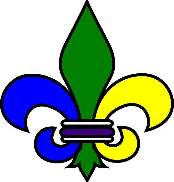 How To Set Use Brazilian Fleur De Lis Svg Vector - New Orleans Mardi Gras Symbol (570x598), Png Download