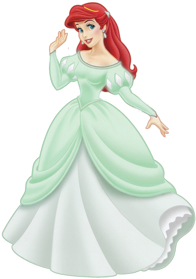 Ariel Gown Lineup Teal - Disney Princess Spelling Workbook (711x1024), Png Download
